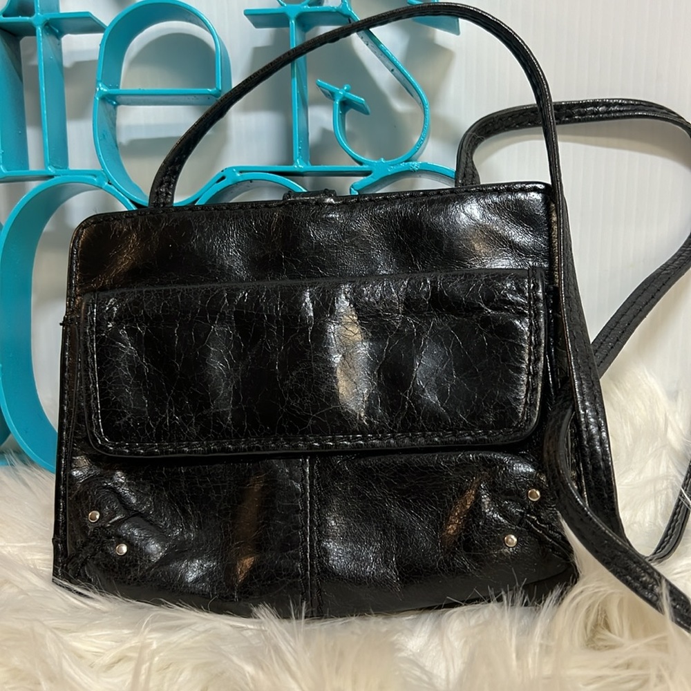 HOBO International Black Leather Crossbody excellent condition 2